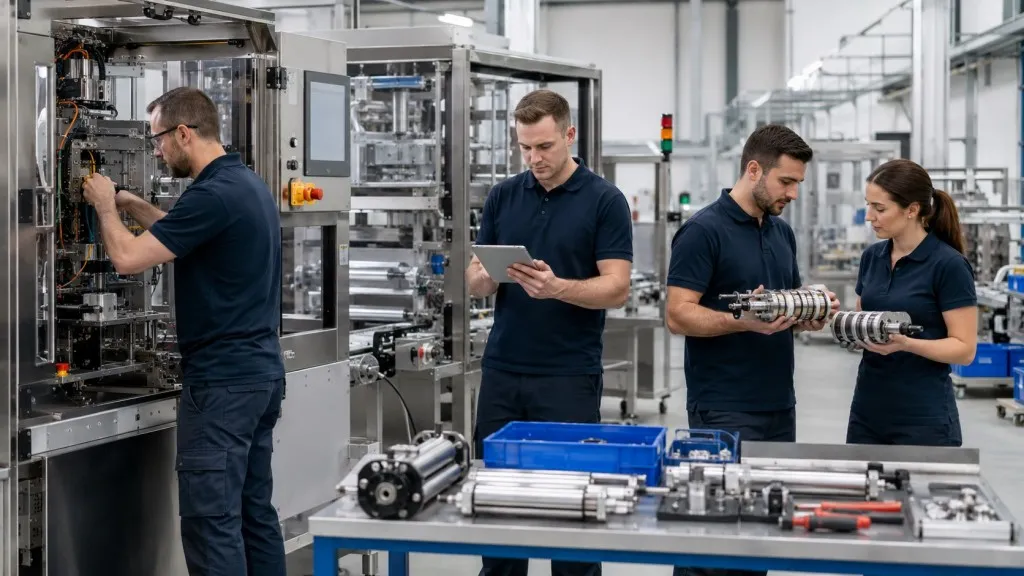 Jak wygląda plan przeglądów, gdy wdrożenie prowadzi firma produkująca maszyny pakujące, a linia pracuje na trzy zmiany?